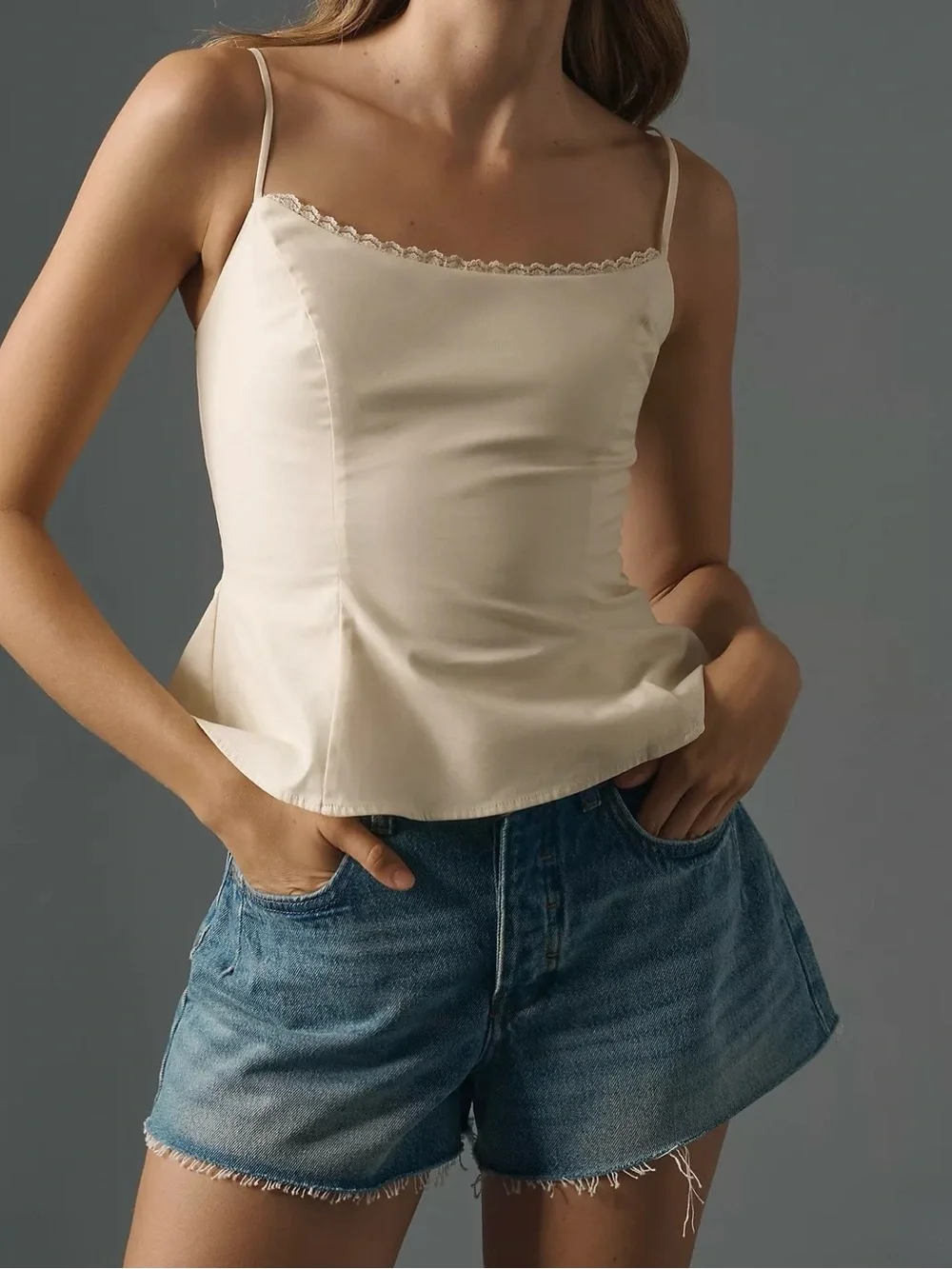 Anthropologie Pilcro Blue High Waisted Jean Shorts The Everyday Denim Shorts - Picture 1 of 9